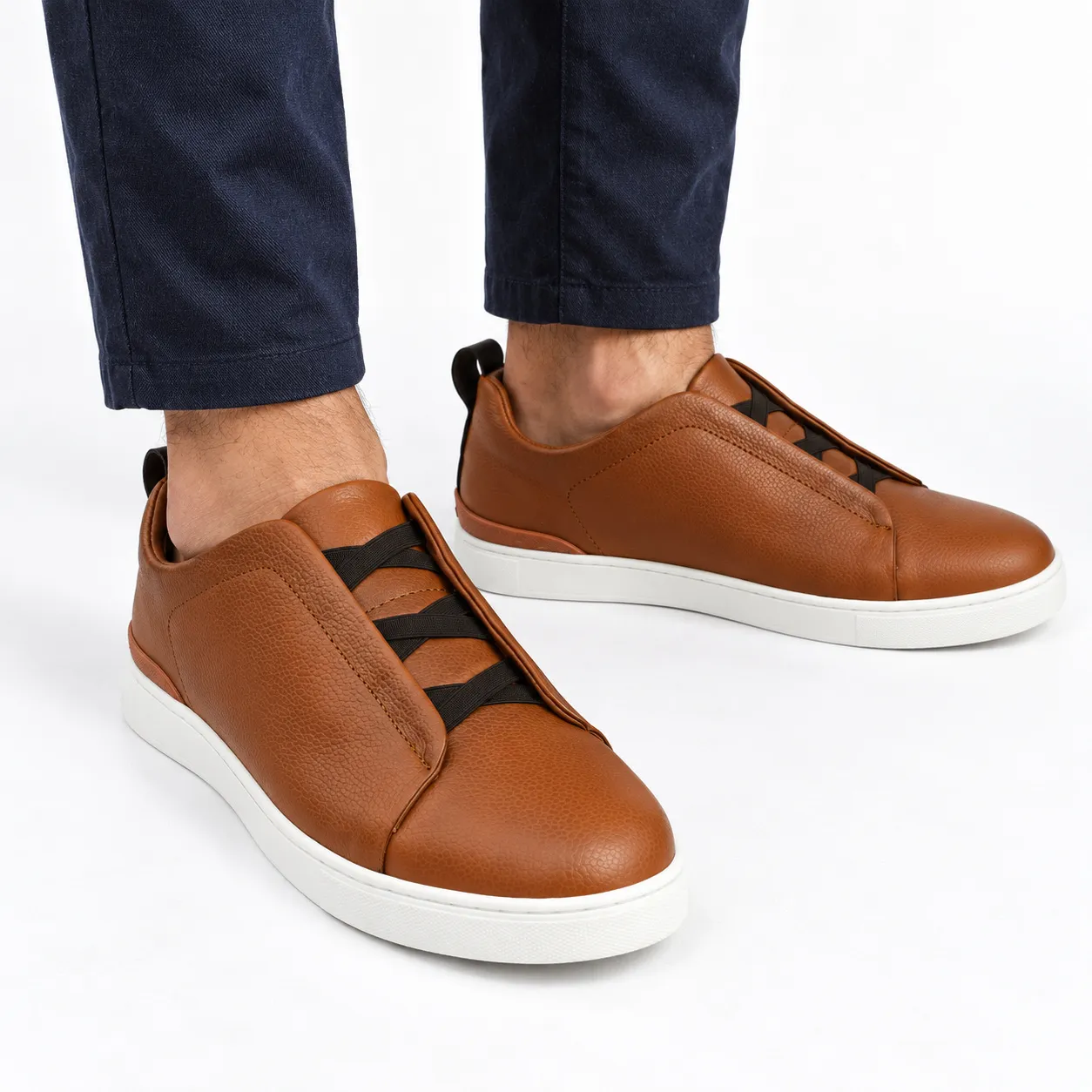 Basket espadrille pour homme   060 marron cuir  